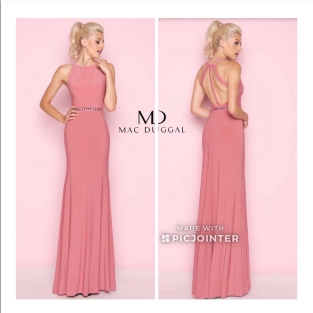 New Mac Duggal Sparkle Rose Pink Gown Size 4 Dress